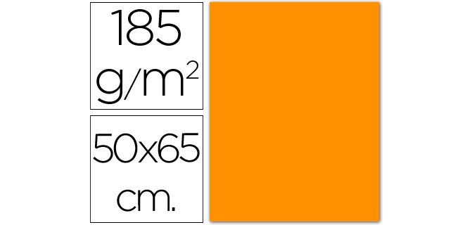 Cartulina guarro naranja 50x65 cm 185 gr