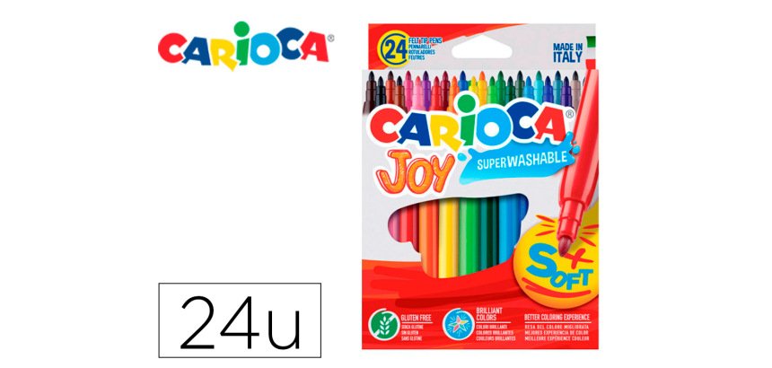 Rotulador carioca joy caja de 24 unidades colores surtidos