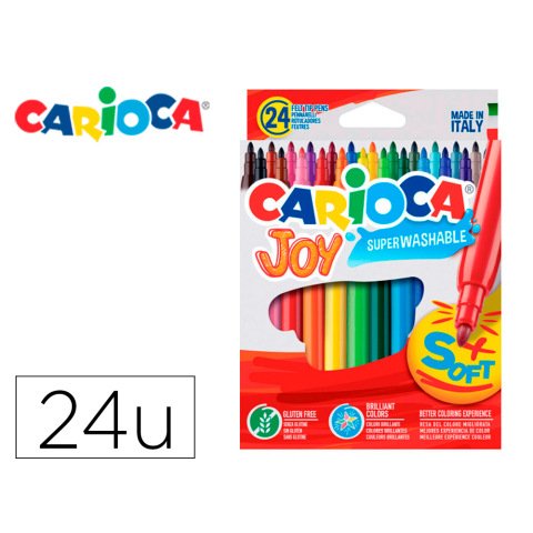Rotulador carioca joy caja de 24 unidades colores surtidos