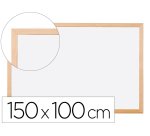 Pizarra blanca q-connect laminada marco de madera 150x100 cm
