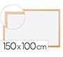 Pizarra blanca q-connect laminada marco de madera 150x100 cm