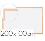 Pizarra blanca q-connect laminada marco de madera 200x100 cm