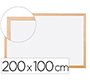Pizarra blanca q-connect laminada marco de madera 200x100 cm