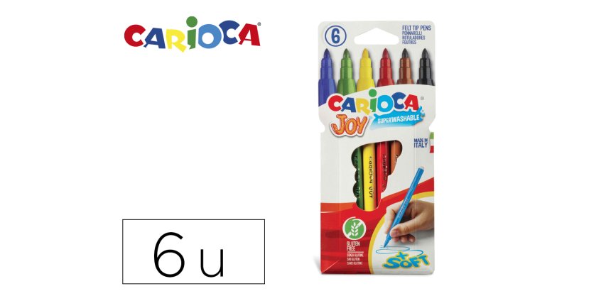Rotulador carioca joy caja de 6 colores surtidos