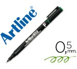 Rotulador artline retroproyeccion punta fibra permanente ek-853 verde -punta redonda 0.5 mm