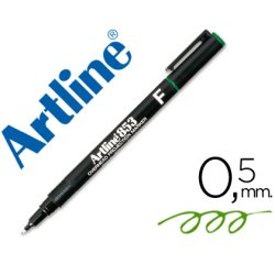 Rotulador artline retroproyeccion punta fibra permanente ek-853 verde -punta redonda 0.5 mm