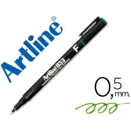 Rotulador artline retroproyeccion punta fibra permanente ek-853 verde -punta redonda 0.5 mm