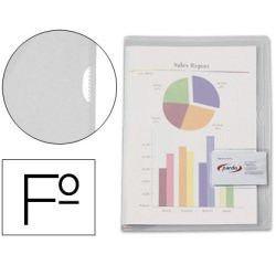 Carpeta dossier uñero plastico pardo folio transparente