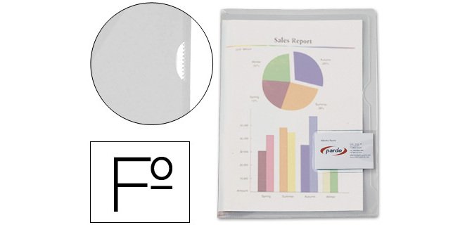 Carpeta dossier uñero plastico pardo folio transparente