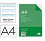 Recambio liderpapel A4 100 hojas 60 g pauta 5ª 2,5mm con margen 4 taladros