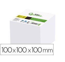 Taco papel liderpapel encolado blanco 1000 hojas 100x100x100 mm 80 gr