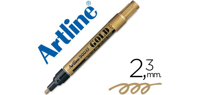 Rotulador artline marcador permanente tinta metalica ek-900 oro punta redonda 2.3 mm