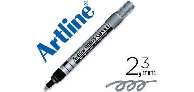 Rotulador artline marcador permanente tinta metalica ek-900 plata punta redonda 2.3 mm
