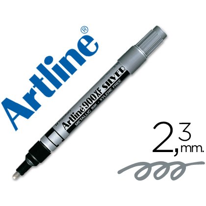 Rotulador artline marcador permanente tinta metalica ek-900 plata punta redonda 2.3 mm