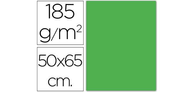 Cartulina guarro verde manzana 50x65 cm 185 gr