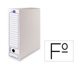 Caja archivo definitivo liderpapel 104 folio carton reciclado 325g/m2 lomo 100 mm blanco 365x100x251 mm
