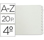 Separador alfabetico multifin 3003 plastico cuarto apaisado 20 pestañas 215x155 mm
