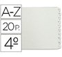Separador alfabetico multifin 3003 plastico cuarto apaisado 20 pestañas 215x155 mm