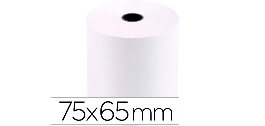 Rollo sumadora q-connect electro 75 mm ancho x 65 mm diametro sin bisfenol a