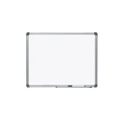 Pizarra blanca rocada acero vitrificado magnetico marco aluminio y cantoneras pvc 60x45 cm incluye bandeja para