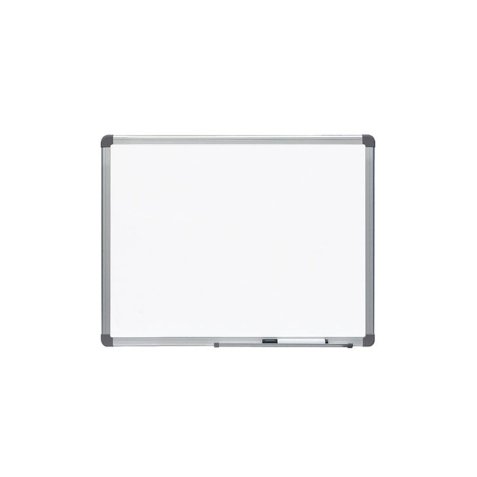 Pizarra blanca rocada acero vitrificado magnetico marco aluminio y cantoneras pvc 60x45 cm incluye bandeja para