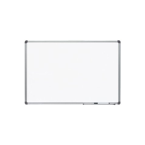 Pizarra blanca rocada acero vitrificado magnetico marco aluminio y cantoneras pvc 90x60 cm incluye bandeja para