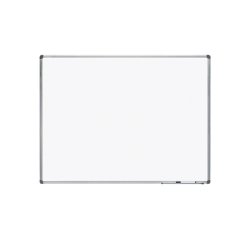 Pizarra blanca rocada acero vitrificado magnetico marco aluminio y cantoneras pvc 120x90 cm incluye bandeja