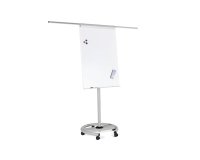 Pizarra blanca rocada para conferencias metalica lacada magnetica con ruedas 68x104 cm incluye 2 brazos laterales