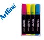 Rotulador artline fluorescente ek-660 punta biselada bolsa de 4 unidades colores surtidos