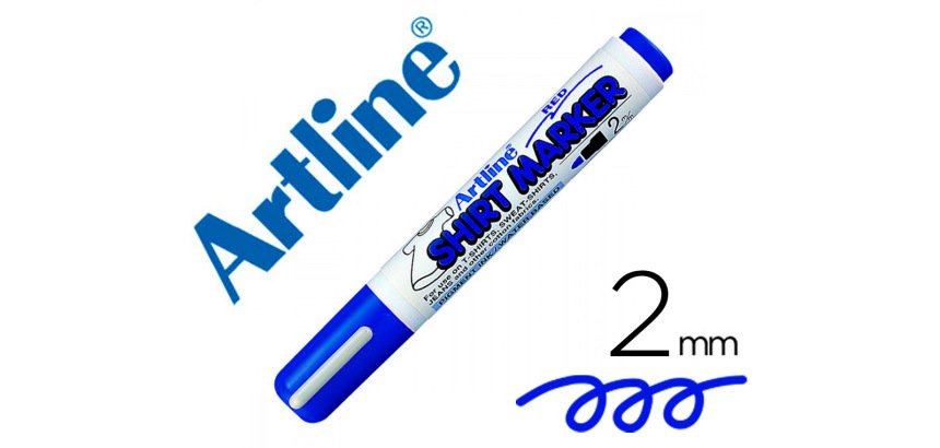 Rotulador artline camiseta ekt-2 azul punta redonda 2 mm para uso en camisetas