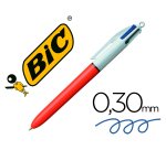 Boligrafo bic cuatro colores punta fina 0,8 mm