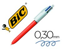 Boligrafo bic cuatro colores punta fina 0,8 mm