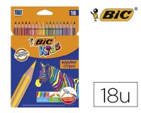 Lapices de colores bic evolution stripes caja de 18 colores surtidos
