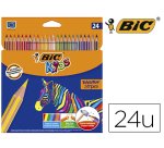Lapices de colores bic evolution stripes caja de 24 colores surtidos