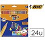Lapices de colores bic evolution stripes caja de 24 colores surtidos