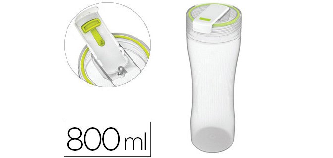 Vaso bebidas offisys capacidad 0,8 l doble apertura limpieza facil 100% hermetico 81x240 mm