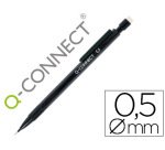 Portaminas q-connect 0,5 mm con 3 minas cuerpo negro con clip negro