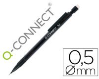 Portaminas q-connect 0,5 mm con 3 minas cuerpo negro con clip negro