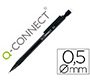 Portaminas q-connect 0,5 mm con 3 minas cuerpo negro con clip negro