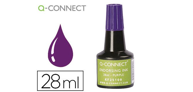 Tinta tampon q-connect violeta bote 28 ml