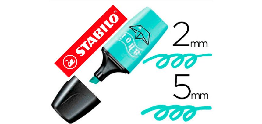 Rotulador stabilo boss mini pastel love toque de turquesa