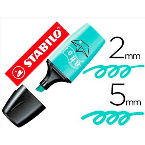 Rotulador stabilo boss mini pastel love toque de turquesa