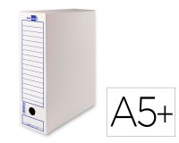 Caja archivo definitivo liderpapel 103 cuarto carton reciclado 325g/m2 lomo 105 mm blanco 278x105x213 mm
