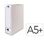 Caja archivo definitivo liderpapel 103 cuarto carton reciclado 325g/m2 lomo 105 mm blanco 278x105x213 mm