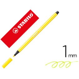 Rotulador stabilo acuarelable pen 68 amarillo limon punta gruesa 1mm