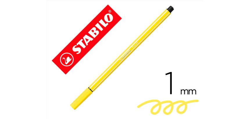 Rotulador stabilo acuarelable pen 68 amarillo limon punta gruesa 1mm