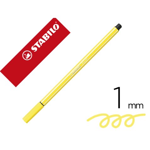 Rotulador stabilo acuarelable pen 68 amarillo limon punta gruesa 1mm