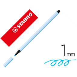 Rotulador stabilo acuarelable pen 68 azul claro punta gruesa 1mm