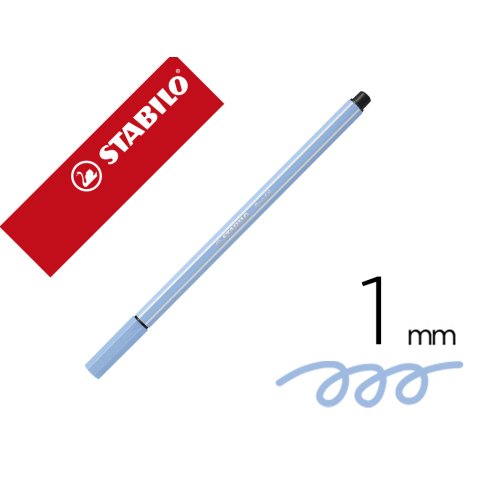 Rotulador stabilo acuarelable pen 68 azul claro punta gruesa 1mm