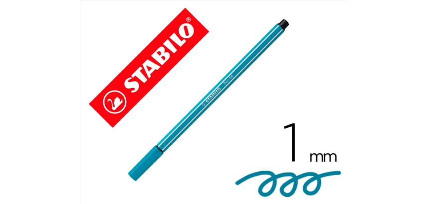 Rotulador stabilo acuarelable pen 68 azul cobalto punta gruesa 1mm